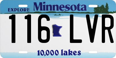 MN license plate 116LVR