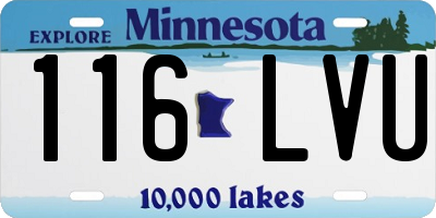 MN license plate 116LVU