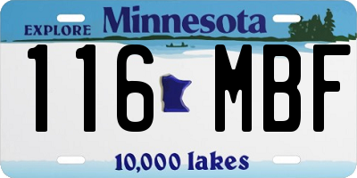 MN license plate 116MBF
