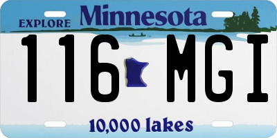 MN license plate 116MGI