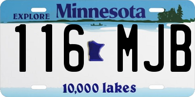 MN license plate 116MJB