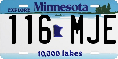MN license plate 116MJE