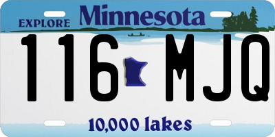 MN license plate 116MJQ