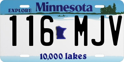 MN license plate 116MJV
