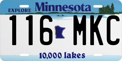 MN license plate 116MKC