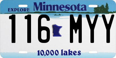 MN license plate 116MYY