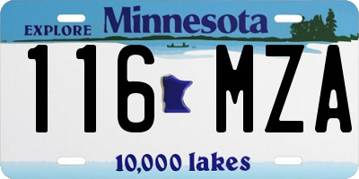 MN license plate 116MZA