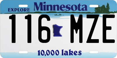 MN license plate 116MZE