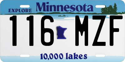 MN license plate 116MZF