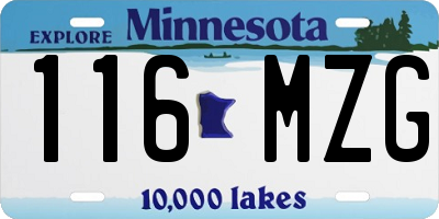 MN license plate 116MZG