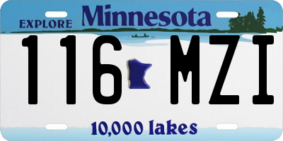 MN license plate 116MZI