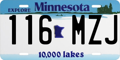 MN license plate 116MZJ