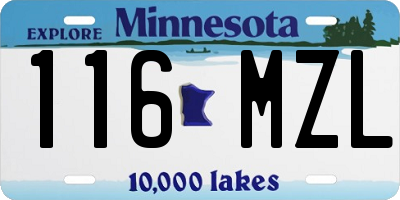 MN license plate 116MZL