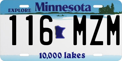 MN license plate 116MZM