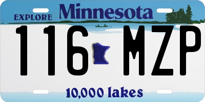 MN license plate 116MZP