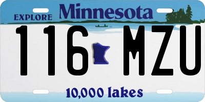MN license plate 116MZU
