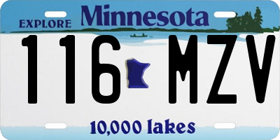 MN license plate 116MZV