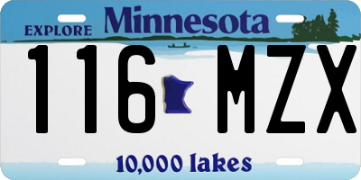 MN license plate 116MZX