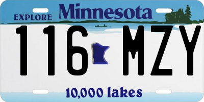 MN license plate 116MZY