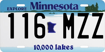 MN license plate 116MZZ