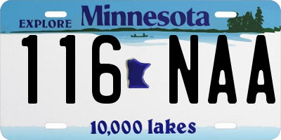 MN license plate 116NAA