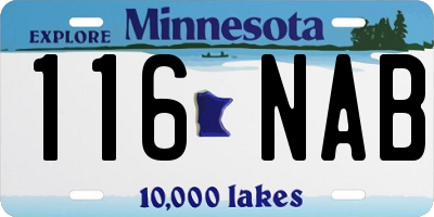 MN license plate 116NAB