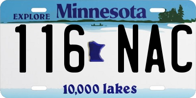 MN license plate 116NAC
