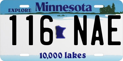 MN license plate 116NAE