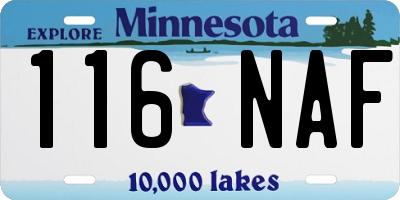 MN license plate 116NAF