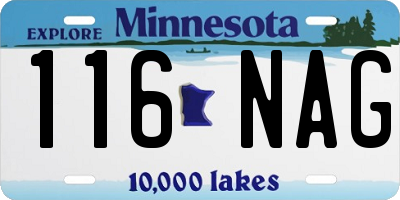 MN license plate 116NAG