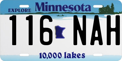 MN license plate 116NAH
