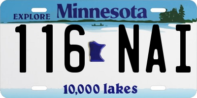 MN license plate 116NAI