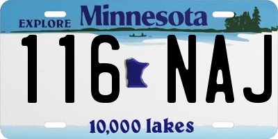 MN license plate 116NAJ