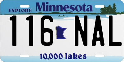 MN license plate 116NAL
