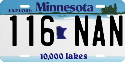 MN license plate 116NAN
