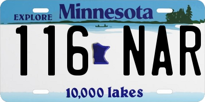 MN license plate 116NAR
