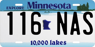 MN license plate 116NAS