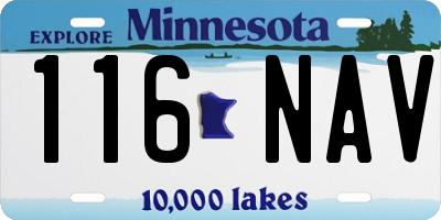 MN license plate 116NAV