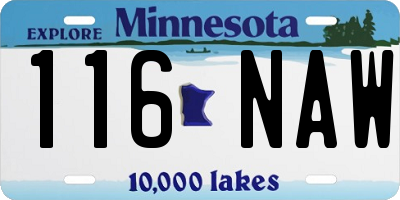 MN license plate 116NAW