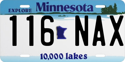 MN license plate 116NAX
