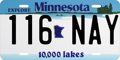 MN license plate 116NAY