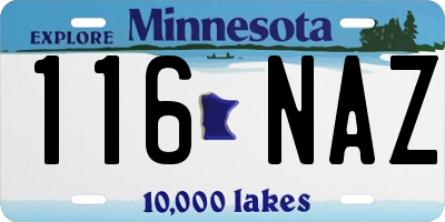 MN license plate 116NAZ