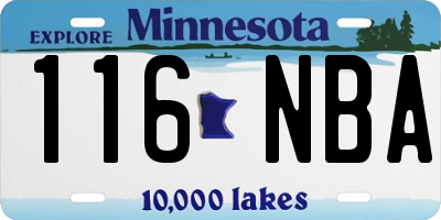 MN license plate 116NBA