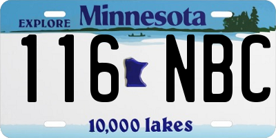 MN license plate 116NBC