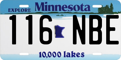 MN license plate 116NBE