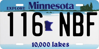 MN license plate 116NBF