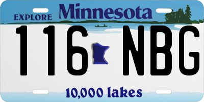 MN license plate 116NBG