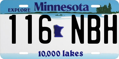 MN license plate 116NBH