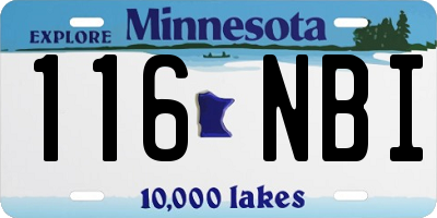 MN license plate 116NBI