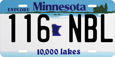 MN license plate 116NBL